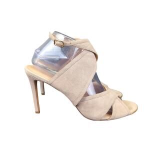 Banana Republic Jacee Suede Ankle Wrap Heels Stiletto Gladiator Women's 9.5 4-In